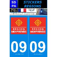 Adhesifs & Stickers 2 autocollants Region Departement 09