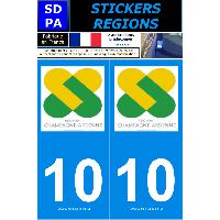 Adhesifs & Stickers 2 autocollants Region Departement 10