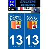 Adhesifs & Stickers 2 autocollants Region Departement 13