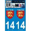 Adhesifs & Stickers 2 autocollants Region Departement 14 -nouvelle version-