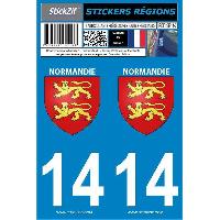 Adhesifs & Stickers 2 autocollants Region Departement 14 -nouvelle version-