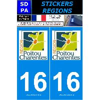 Adhesifs & Stickers 2 autocollants Region Departement 16 Adhesifs & Stickers 2 autocollants Region Departement 16