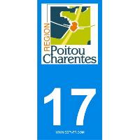 Adhesifs & Stickers 2 autocollants Region Departement 17 Adhesifs & Stickers 2 autocollants Region Departement 17