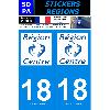 Adhesifs & Stickers 2 autocollants Region Departement 18