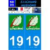 Adhesifs & Stickers 2 autocollants Region Departement 19