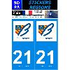 Adhesifs & Stickers 2 autocollants Region Departement 21 SR21