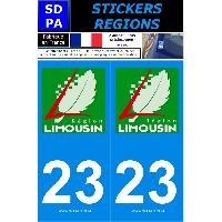 Adhesifs & Stickers 2 autocollants Region Departement 23 Adhesifs & Stickers 2 autocollants Region Departement 23