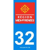 Adhesifs & Stickers 2 autocollants Region Departement 32 Adhesifs & Stickers 2 autocollants Region Departement 32