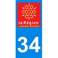 Adhesifs & Stickers 2 autocollants Region Departement 34 Adhesifs & Stickers 2 autocollants Region Departement 34