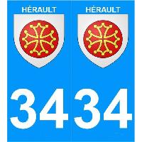 Adhesifs & Stickers 2 autocollants Region Departement 34 version 2 Adhesifs & Stickers 2 autocollants Region Departement 34 version 2