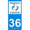 Adhesifs & Stickers 2 autocollants Region Departement 36