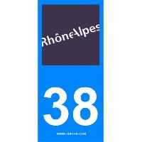 Adhesifs & Stickers 2 autocollants Region Departement 38 Adhesifs & Stickers 2 autocollants Region Departement 38