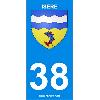 Adhesifs & Stickers 2 autocollants Region Departement 38 version 2