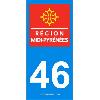 Adhesifs & Stickers 2 autocollants Region Departement 46
