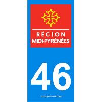 Adhesifs & Stickers 2 autocollants Region Departement 46 Adhesifs & Stickers 2 autocollants Region Departement 46