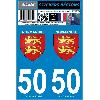 Adhesifs & Stickers 2 autocollants Region Departement 50 -nouvelle version-