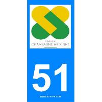 Adhesifs & Stickers 2 autocollants Region Departement 51 Adhesifs & Stickers 2 autocollants Region Departement 51