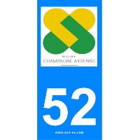 Adhesifs & Stickers 2 autocollants Region Departement 52 Adhesifs & Stickers 2 autocollants Region Departement 52