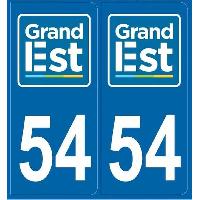 Adhesifs & Stickers 2 autocollants Region Departement 54 Adhesifs & Stickers 2 autocollants Region Departement 54