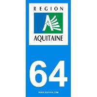 Adhesifs & Stickers 2 autocollants Region Departement 64 Adhesifs & Stickers 2 autocollants Region Departement 64
