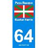 Adhesifs & Stickers 2 autocollants Region Departement 64 version 2