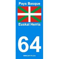 Adhesifs & Stickers 2 autocollants Region Departement 64 version 2 Adhesifs & Stickers 2 autocollants Region Departement 64 version 2