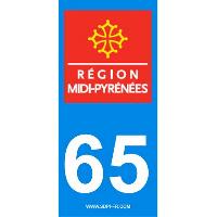 Adhesifs & Stickers 2 autocollants Region Departement 65 Adhesifs & Stickers 2 autocollants Region Departement 65