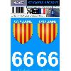 Adhesifs & Stickers 2 autocollants Region Departement 66 version 2