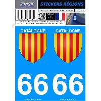 Adhesifs & Stickers 2 autocollants Region Departement 66 version 2 Adhesifs & Stickers 2 autocollants Region Departement 66 version 2