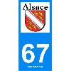 Adhesifs & Stickers 2 autocollants Region Departement 67