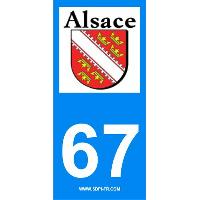 Adhesifs & Stickers 2 autocollants Region Departement 67 Adhesifs & Stickers 2 autocollants Region Departement 67