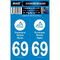 Adhesifs & Stickers 2 autocollants Region Departement 69 Adhesifs & Stickers 2 autocollants Region Departement 69