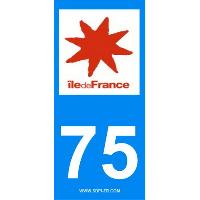 Adhesifs & Stickers 2 autocollants Region Departement 75 Adhesifs & Stickers 2 autocollants Region Departement 75