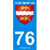 Adhesifs & Stickers 2 autocollants Region Departement 76 version 2