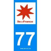 Adhesifs & Stickers 2 autocollants Region Departement 77 Adhesifs & Stickers 2 autocollants Region Departement 77