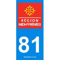 Adhesifs & Stickers 2 autocollants Region Departement 81 Adhesifs & Stickers 2 autocollants Region Departement 81