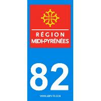 Adhesifs & Stickers 2 autocollants Region Departement 82 Adhesifs & Stickers 2 autocollants Region Departement 82
