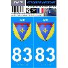 Adhesifs & Stickers 2 autocollants Region Departement 83 version 2