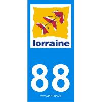 Adhesifs & Stickers 2 autocollants Region Departement 88 Adhesifs & Stickers 2 autocollants Region Departement 88