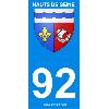 Adhesifs & Stickers 2 autocollants Region Departement 92 version 2
