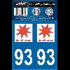 Adhesifs & Stickers 2 autocollants Region Departement 93
