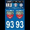 Adhesifs & Stickers 2 autocollants Region Departement 93 version 2