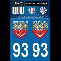 Adhesifs & Stickers 2 autocollants Region Departement 93 version 2 Adhesifs & Stickers 2 autocollants Region Departement 93 version 2
