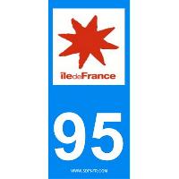 Adhesifs & Stickers 2 autocollants Region Departement 95 Adhesifs & Stickers 2 autocollants Region Departement 95