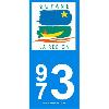 Adhesifs & Stickers 2 autocollants Region Departement 973