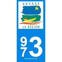 Adhesifs & Stickers 2 autocollants Region Departement 973 Adhesifs & Stickers 2 autocollants Region Departement 973
