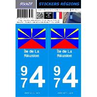 Adhesifs & Stickers 2 autocollants Region Departement 974 version 2 Adhesifs & Stickers 2 autocollants Region Departement 974 version 2