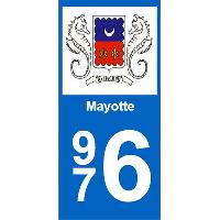 Adhesifs & Stickers 2 autocollants Region Departement 976 Adhesifs & Stickers 2 autocollants Region Departement 976