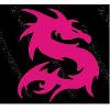Adhesifs & Stickers 2 stickers DRAGON 10cm ROSE 102x87mm