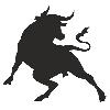 Adhesifs & Stickers Adhesif Sticker Noir Taureau Corrida H84mm x L90mm
